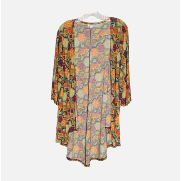 Lularoe Multi Color Geometric Print Open Front Kimono M - Picture 1 of 4